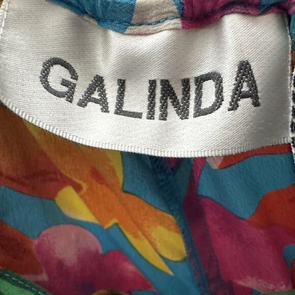 Vtg 80's Galinda Wang Floral Vacation Blouse and Skirt Set 100% Silk Size 3X - Picture 5 of 6